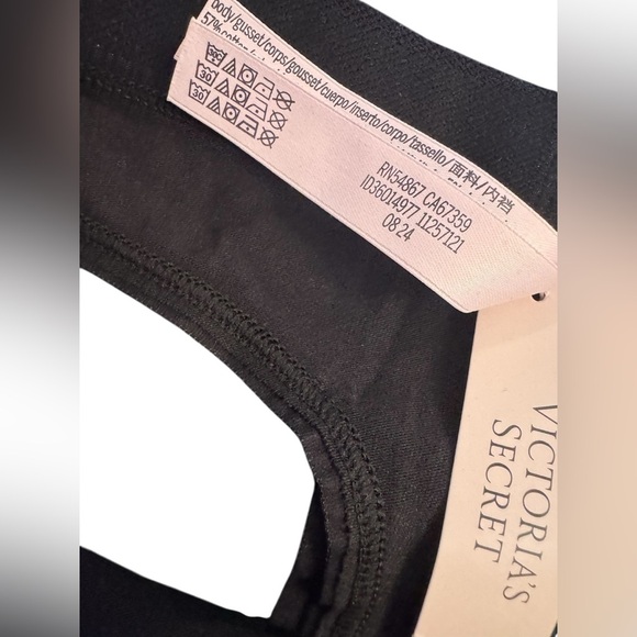 Victoria's Secret Black Logo Embellished Thong Women's Size Large NWT - Picture 4 of 9